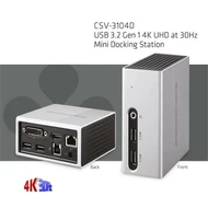 Club 3D Notebook Dokkoló - CSV-3104D (4K UHD, 3.0 USB-A to HDMI, DVI-I, 4xUSB-A, RJ45, 3.5 Jack Audio + Mic)