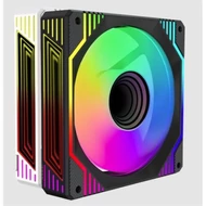 KEEP OUT Cooler 12cm - XFC-120DRM ARGB (13-29dB, 1800RPM, 63CFM, 4-pin PWM + ARGB 5V 3-pin, ház hűtésre, ARGB) Fekete