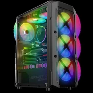 Spirit of Gamer Számítógépház - REBEL XT Black (fekete, ablakos, 4x12cm ventilátor, alsó táp, ATX, 1xUSB3.0, 2xUSB2.0)