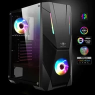 Spirit of Gamer Számítógépház - Rogue V RGB (fekete, ablakos, 2x12cm ventilátor, alsó táp, ATX, 1xUSB3.0, 2xUSB2.0)