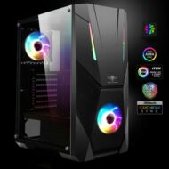 Spirit of Gamer Számítógépház - Rogue V RGB (fekete, ablakos, 8x12cm ventilátor, alsó táp,  ATX, 1xUSB3.0, 2xUSB2.0)