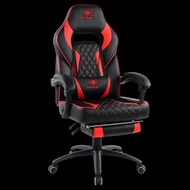 Spirit of Gamer szék - MUSTANG Red (állítható dőlés/magasság; kihajtható lábtartó; max.120kg-ig, piros)