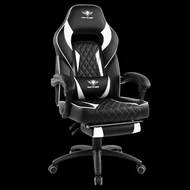 Spirit of Gamer szék - MUSTANG White (állítható dőlés/magasság; kihajtható lábtartó; max.120kg-ig, fehér)