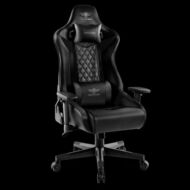 Spirit of Gamer szék - CRUSADER Black (állítható dőlés/magasság/kartámasz; max.120kg-ig, fekete)