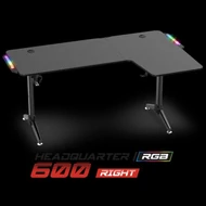 Spirit of Gamer Gamer Asztal - Headquarter 600 R (MDF lap, fém lábak, fekete, RGB LED háttérvilágítás, 160 x 60 x 75cm)