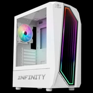Spirit of Gamer Számítógépház - INFINITY White (fekete, ablakos, 2x12cm ventilátor, alsó táp, ATX, 1xUSB3.0, 2xUSB2.0)