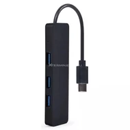 USB Hub GEMBIRD 4-port USB 3.1 (Gen 1) Type-C fekete