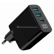 Adapter Gembird 3-Port 30W USB Fast Charger Black