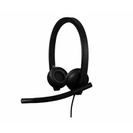 Fejhallgató Logitech H570E Teams USB-C Stereo Headset Black
