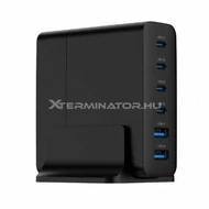 Adapter Gembird 6-port 75W GaN USB fast charger Black