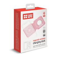 Gyorstöltő ColorWay Qi MagSafe Duo Charger 15W iPhone-hoz, Pink (CW-CHW32Q-PK)