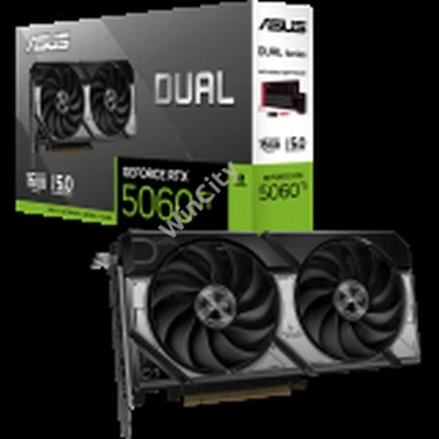 ASUS Video Card NVidia Dual GeForce RTX 5060 Ti OC Edition 16GB GDDR7 (DUAL-RTX5060TI-O16G) VGA, PCIe 5.0, 1xHDMI 2.1b, 3xDisplayPort 2.1b