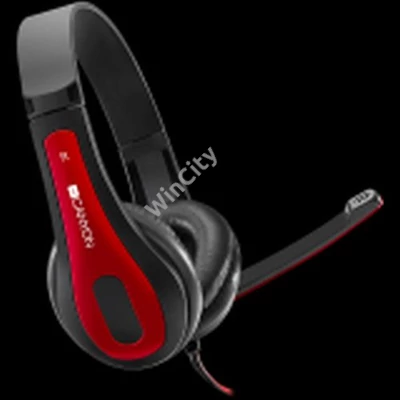 CANYON PC headset HSC-1 PC Mic Flat 2m Black Red