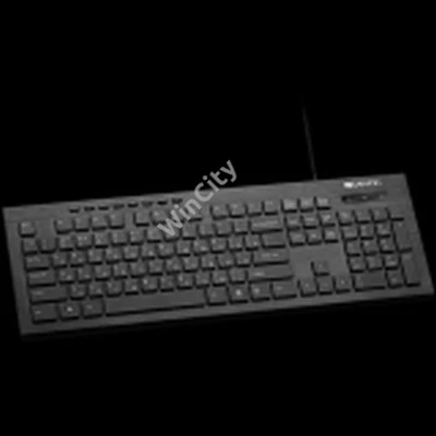 CANYON Multimedia wired keyboard, 105 keys, slim and brushed finish design, white backlight, chocolate key caps, HU layout (black)