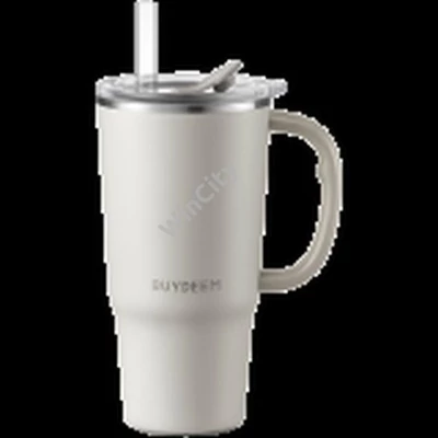 BUYDEEM Thermo Mug With Straw 700 ml, model DS57, color Oat White