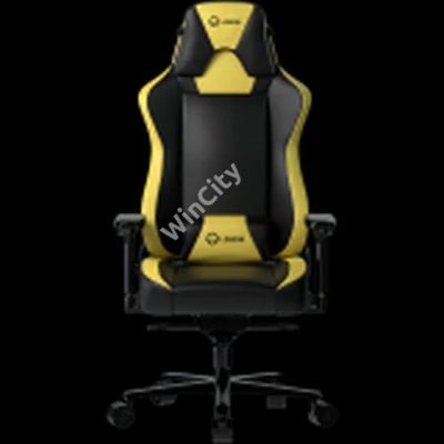 LORGAR Base 311, Gaming chair, PU eco-leather, 1.8 mm metal frame, multiblock mechanism, 4D armrests, 5 Star aluminium base, Class-4 gas lift, 75mm PU casters, Black + yellow