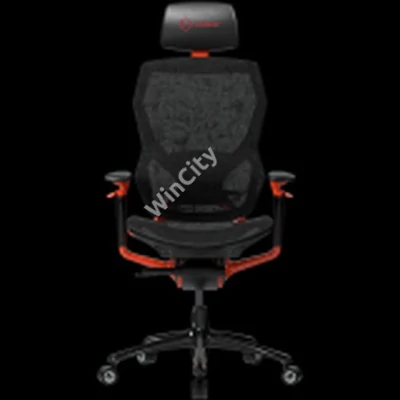 LORGAR Grace 855, Gaming chair, Mesh material, aluminium frame, multiblock mechanism, 3D armrests, 5 Star aluminium base, Class-4 gas lift, 60mm PU casters, Red + black