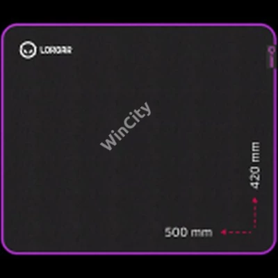 Lorgar Main 315, Gaming mouse pad, High-speed surface, Purple anti-slip rubber base, size: 500mm x 420mm x 3mm, weight 0.39kg