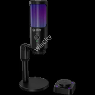 LORGAR SMP40, RGB Microphone with external mute button and metal stand, Black