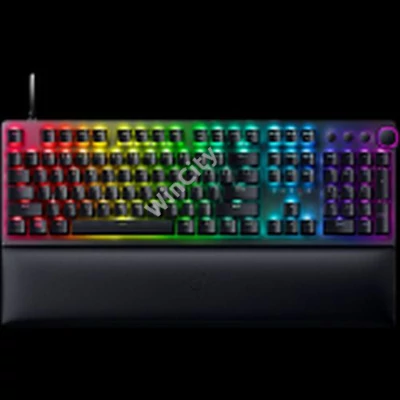 Razer Huntsman V2, Optical Gaming Keyboard (Linear Red Switch), US Layout, Doubleshot PBT Keycaps, Sound Dampening Foam, Razer Chroma™ RGB, Up to 8000Hz polling rate, Aluminum matte top plate