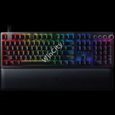 Razer Huntsman V2, Optical Gaming Keyboard with Near-zero Input Latency (Clicky Optical Switch), US Layout, Doubleshot PBT Keycaps, Sound Dampening Foam, Razer Chroma™ RGB, Up to 8000Hz polling rate, Aluminum matte top plate