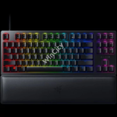 Razer Huntsman V2 Tenkeyless, Optical Gaming Keyboard (Linear Red Switch), US Layout, Doubleshot PBT Keycaps, Sound Dampening Foam, Razer Chroma™ RGB, Up to 8000Hz polling rate, Aluminum matte top plate