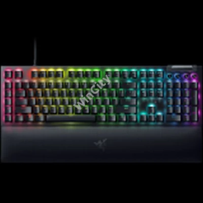 Razer BlackWidow V4 Mechanical Gaming Keyboard, US Layout, Green Switch, Razer Chroma™ RGB, 6 Macro Keys, Lubricated Stabilizers, Media Keys, Magnetic Wrist Rest, Up to 8000 Hz Polling Rate, Detachable Type C Cable