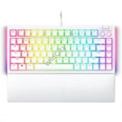 Razer BlackWidow V4 75% White, Gaming Keyboard, US Layout, Hot-swappable Design, Compact 75% Layout with Aluminum Case, Mechanical Switches (Tactile), Razer Chroma RGB, Dedicated media roller with 2 dedicated media buttons, Detachable Type C Cable