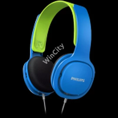 PHILIPS Ultralight headphones for kids, Noise Isolating ear cushions, 32 mm speaker, 12-22000Hz, 32Ohm impedance, neodym magnet, 99dB sensitivity, 3,5 mm connector, blue-green