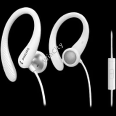 PHILIPS In-ear sports headphones with mic TAA1105WT/00 - 1.2mm cable, 15mm drivers, ear-hook, 3.5mm jack, 15mm drivers, white