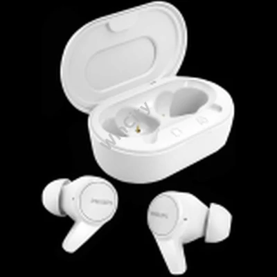 PHILIPS True Wireless Headphones TAT1207WT/00 - Super-small charging case, IPX4, up to 16+2 hrs play time, Bluetooth 5.2, white