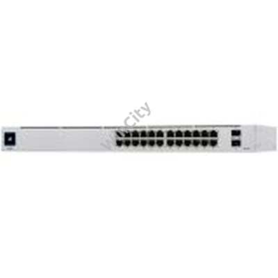 UBIQUITI Pro 24; (24) GbE ports; (2) 10G SFP+ ports; DC power backup-ready; Layer 3 switching; Silent cooling.