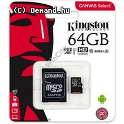 SDMicro 64Gb Kingston SDXC Canvas Select+adapter SDCS2/64GB