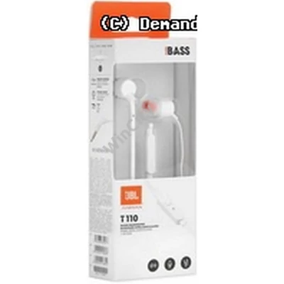 Fejhal +mikrofon JBL Tune T110 White In-Ear Earphone