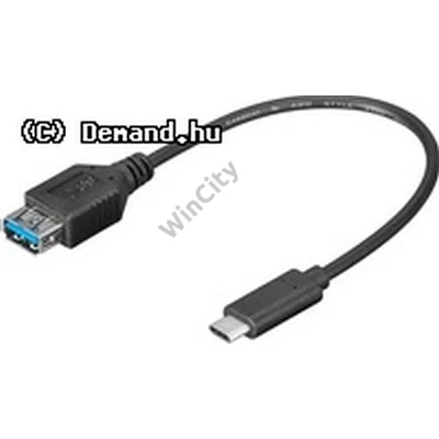 Kab USB3.1 C-A 0,2m hosszabító Fekete 67894