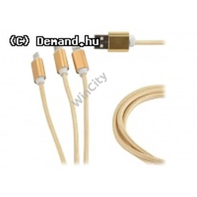 Kab USB A-microB+Type C+Lightning 3in1 1m Gold CC-USB2-AM31-1M-G