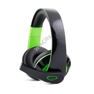 HKM-Esperanza CONDOR EGH300G fekete-zöld gamer headset