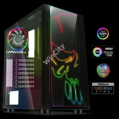 HZS-Spirit of Gamer GHOST ONE fekete RGB táp nélküli ház