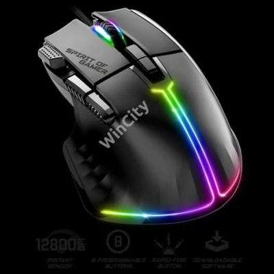 MOU-Spirit of Gamer PRO-M5 RGB Optikai USB fekete egér