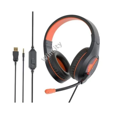 HKM-Meetion Headset MT-HP021  GAMING fekete-narancs