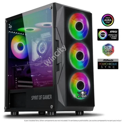 HZS-Spirit of Gamer Rogue VII RGB fekete ablakos táp nélküli ház