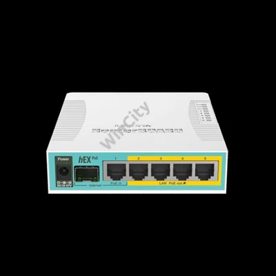 MikroTik hEX PoE 5x gigabites porttal, 4xPoE ki, 1xSFP