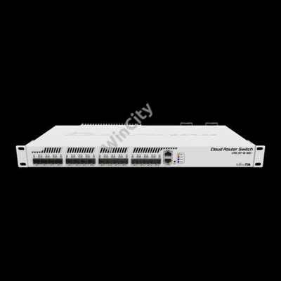 MikroTik CRS317-1G-16S+RM rackbe szerelhető switch, 1xGLAN, 16xSFP+ foglalat, redundáns táp
