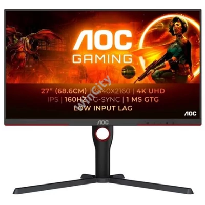 Mon AOC 27" U27G3X/BK Adaptive Sync/G-Sync 4K UHD PIVOT - IPS LED - 160Hz | 3 év garancia |