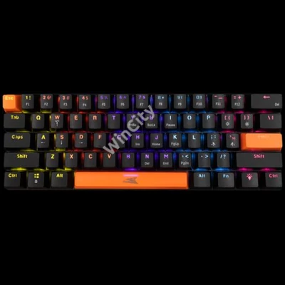 BILL Baracuda BGK-03121B/BL-US DOLPHIN-B - Mechanikus gamer billentyűzet kék kapcsolóval - Fekete - US