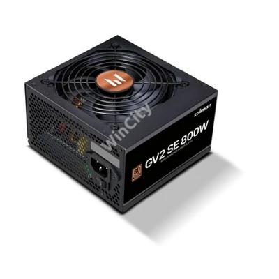 TÁP Zalman 800W - ZM800-GV2SE - 80+ Bronze - ATX 12V Ver 2.52 - Fekete Tápegység