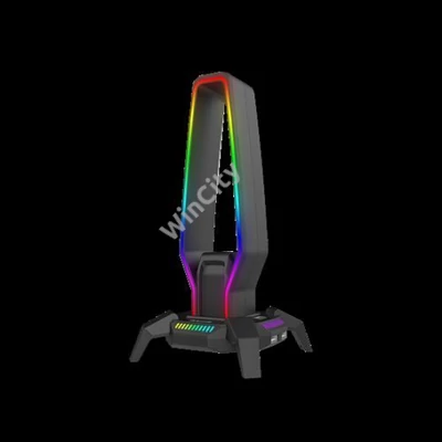 HDP MARVO Kobe 30 RGB világítású fejhallgató tartó - fekete