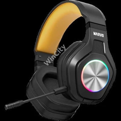 HDP MARVO Pulz 80W vezeték nélküli fejhallgató - fekete - RGB világítás