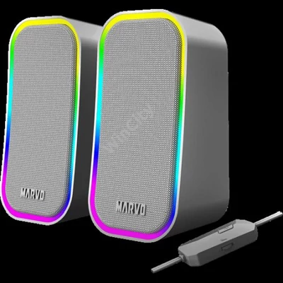 SPK MARVO Havoc 20 vezetékes hangszóró - fehér - RGB viágítás