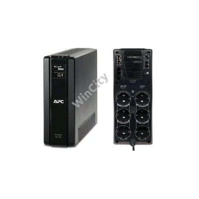 APC szünetmentes, Back-UPS BR1500G-GR, (3+3 SCHUKO) 1500VA (865 W) LCD 230V LINE-INTERAKTÍV, torony - USB